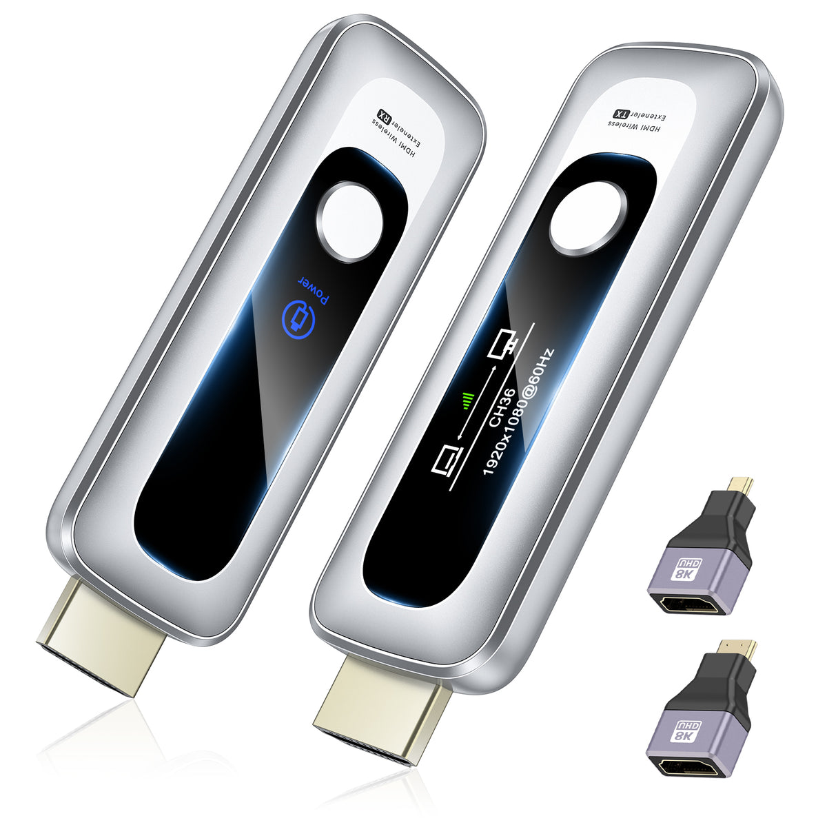 Wireless HDMI Transmitter and Receiver 328FT/100M Real-Time LCD Display Plug&Play,Dynamic LCD Screen, 4K Decode 1080P Output, 2.4G+5G, Wireless HDMI Extender for Laptop PC,Projector,TV Box,Monitor