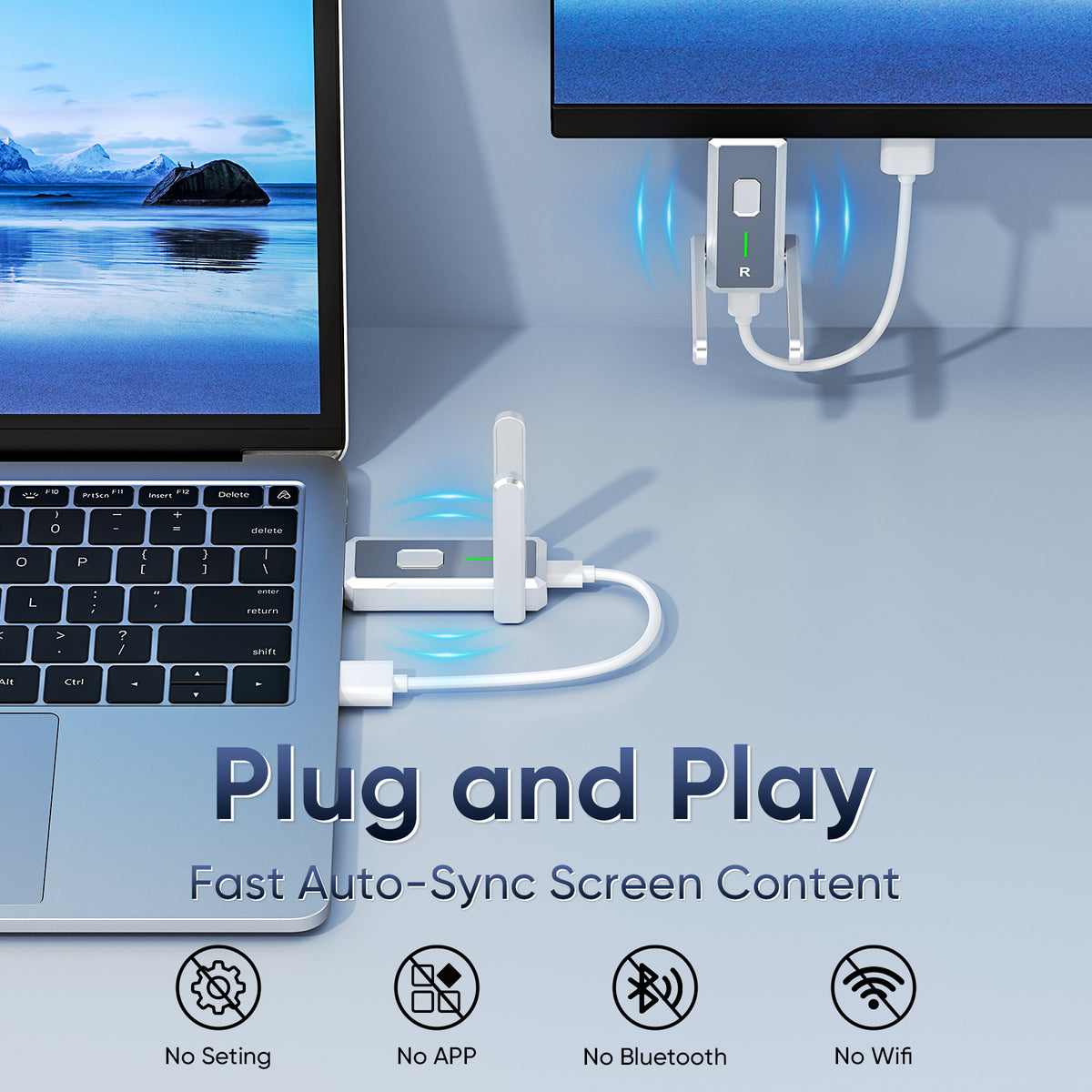 Wireless HDMI Transmitter and Receiver, Wireless HDMI Extender, Plug & Play 4K Decode 1080P Output| Stream from PC/Laptop/Projector to Monitor/TV| 656FT Long Range| for Business/Conference/Home Theater