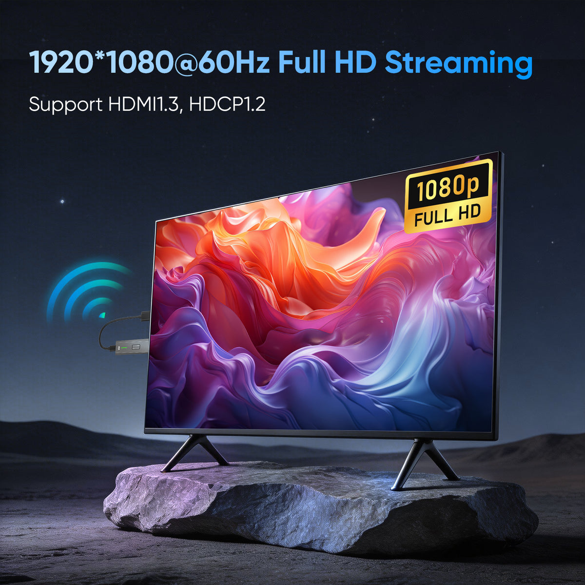 Upgraded Wireless HDMI Transmitter and Receiver 328FT/100M Plug and Play 4k Decode 1080P Output Wireless HDMI Extender 2.4G/5GHz, for Video and Audio to Monitor from Laptop/PC/Projector/TV Box