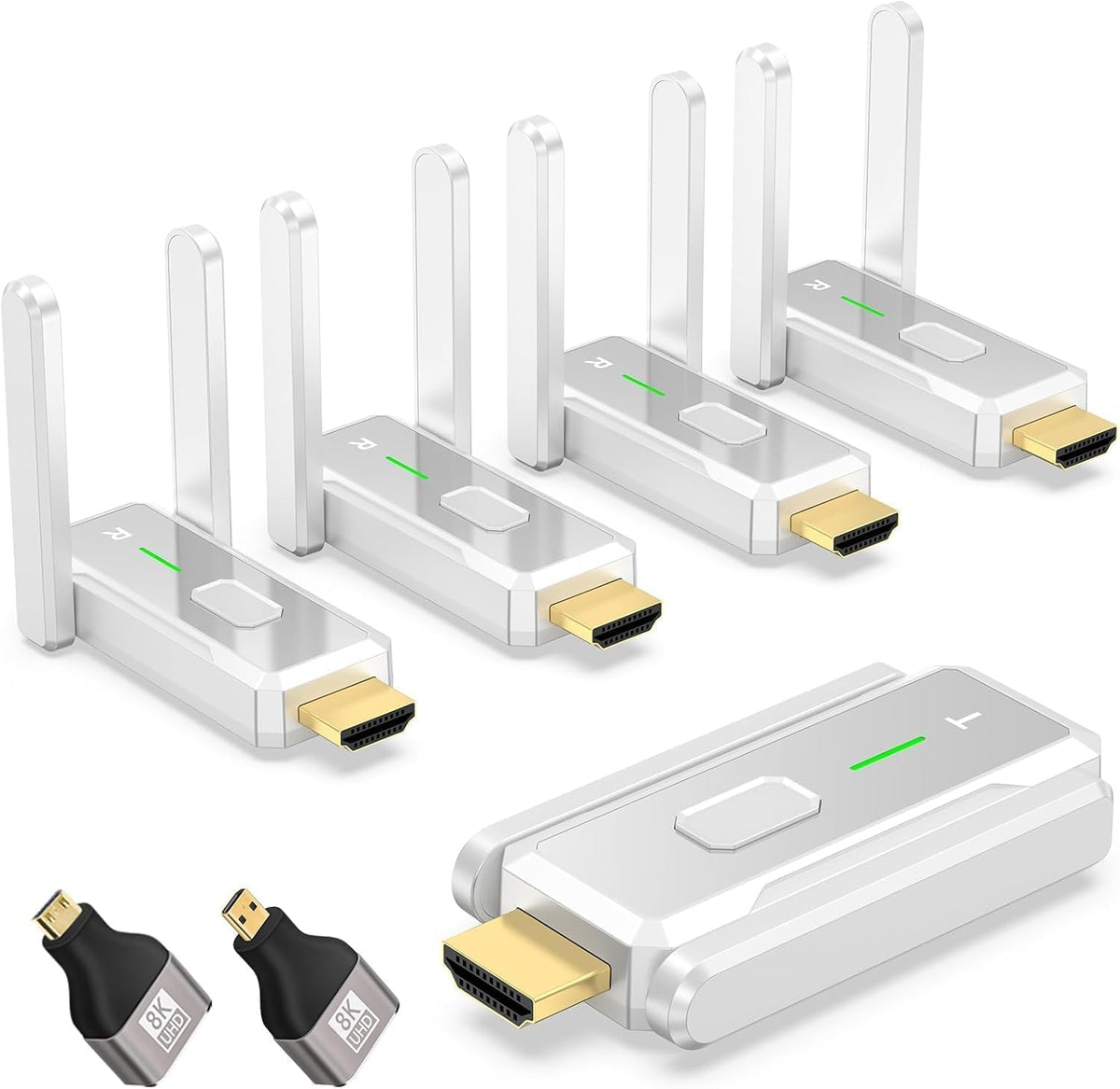 Wireless HDMI Transmitter and 4 Receivers, Up to 6 RX Expandable 4K Decode 1080P Output| Stream from PC/Laptop/Projector to 4 Monitors/TVs| 656FT Long Range| Business/Conference/Home Theater
